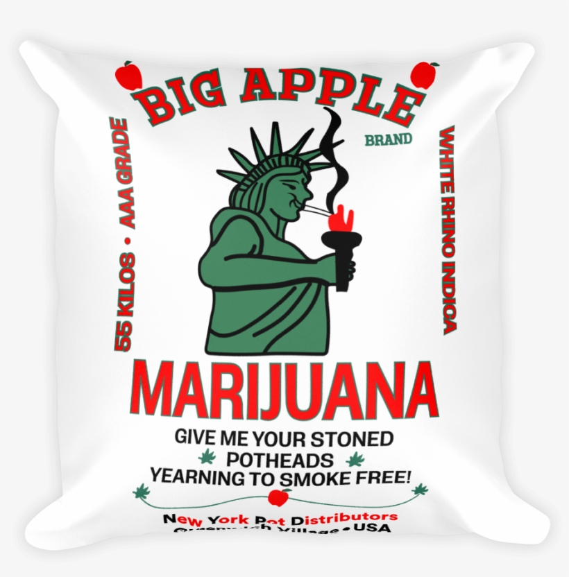 Big Apple Marijuana - Pillow, transparent png download
