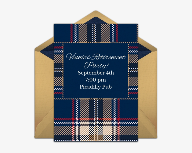 Plaid Pattern Online Invitation - New Year Eve Plain Party Invitation, transparent png download