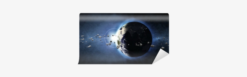 Earth Planet With Rising Sun And Asteroid Belt Wall - Electro Planet - Various - Download, transparent png download
