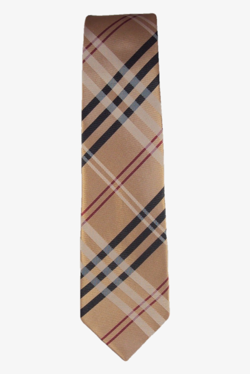 Tan Plaid Tie - Necktie, transparent png download