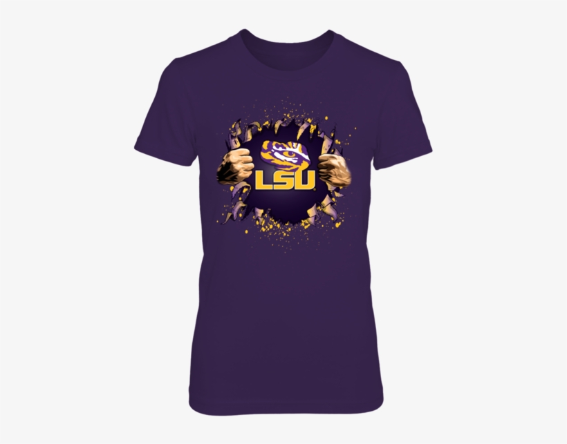 Tearing Shirt Lsu Tigers Shirt - Lsu Tigers Hbs Black Vinyl Fitted Spare Car Tire Cover, transparent png download
