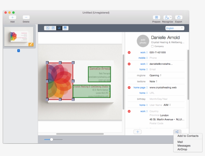 How To Digitize And Import Business Card Step - Ocrwizard, transparent png download