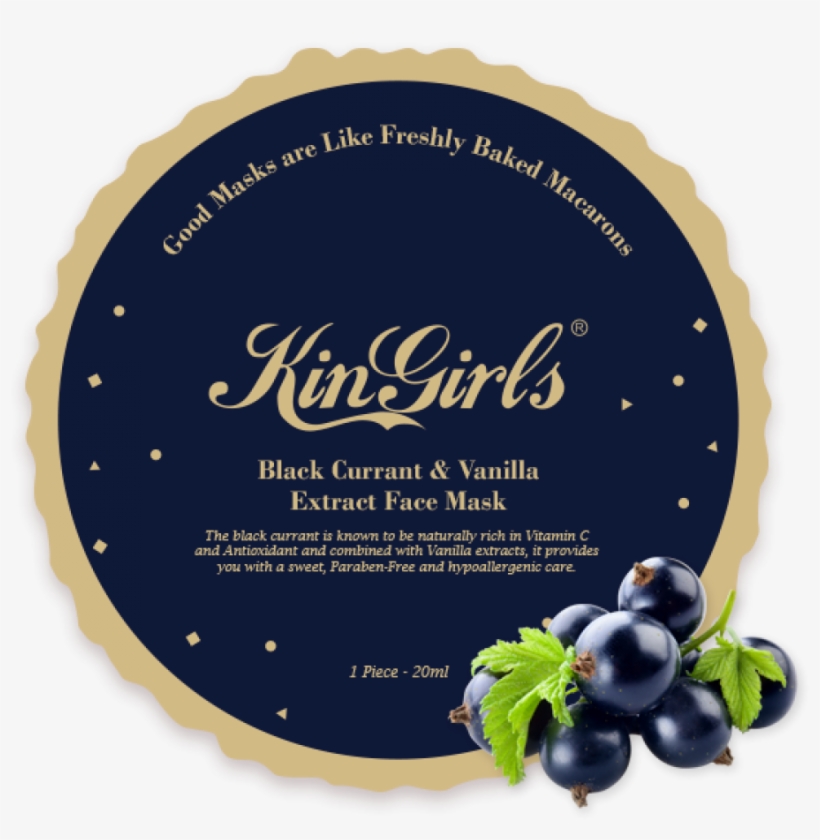 Kingirls Black Currant & Vanilla Extract Face Mask - Facial, transparent png download