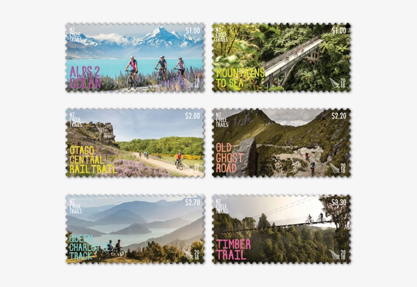 2018 Nz Cycle Trails Set Of Stamps - New Zealand Stamps 2018, transparent png download