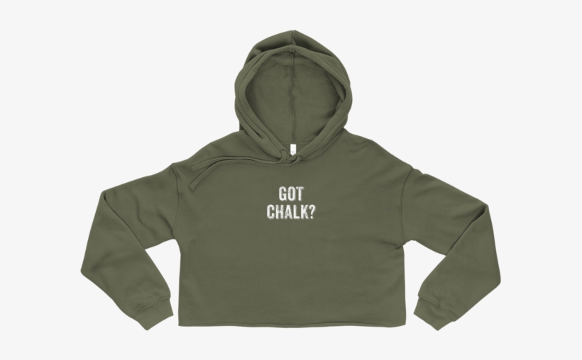 Got Chalk Crop Hoodie In Military Green - Crop Top, transparent png download