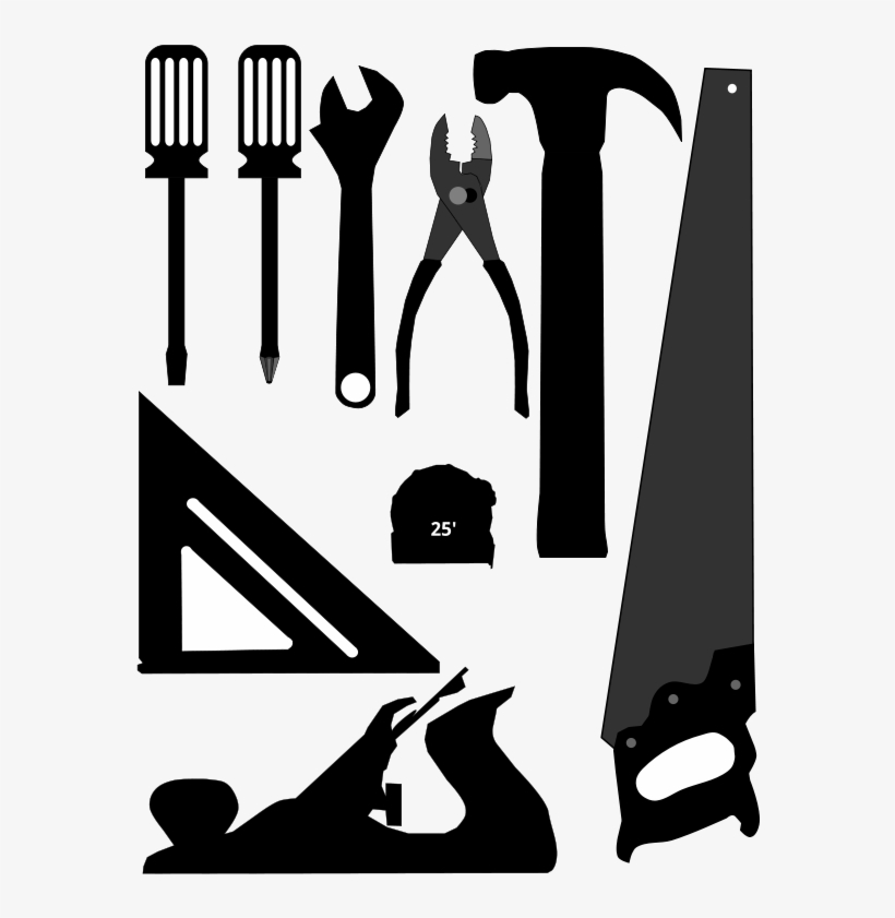 Clip Art Transparent Download Outils De Base Silhouettes - Tools Silhouette Png, transparent png download