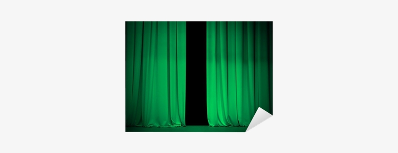 Green Or Emerald Curtain On Theater Or Cinema Stage - Parallel, transparent png download