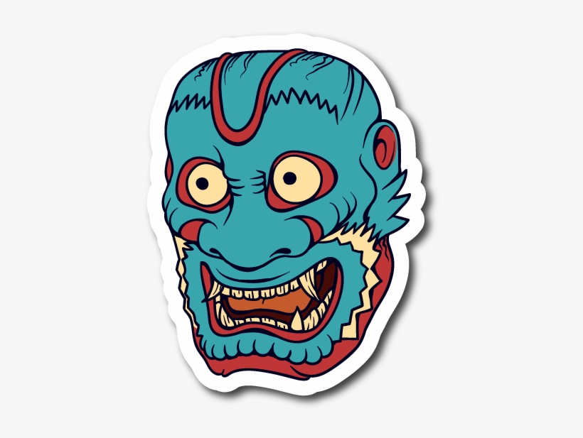 Japanese Noh Mask Vinyl Sticker - Vinyldisorder Japanese Noh Mask Wall Decal - Vinyl, transparent png download