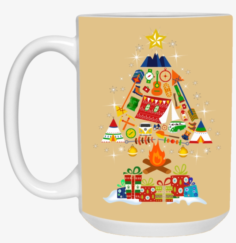 Multi Camping Tool Shaped As Christmas Tree Printed - Mug Customcat, transparent png download