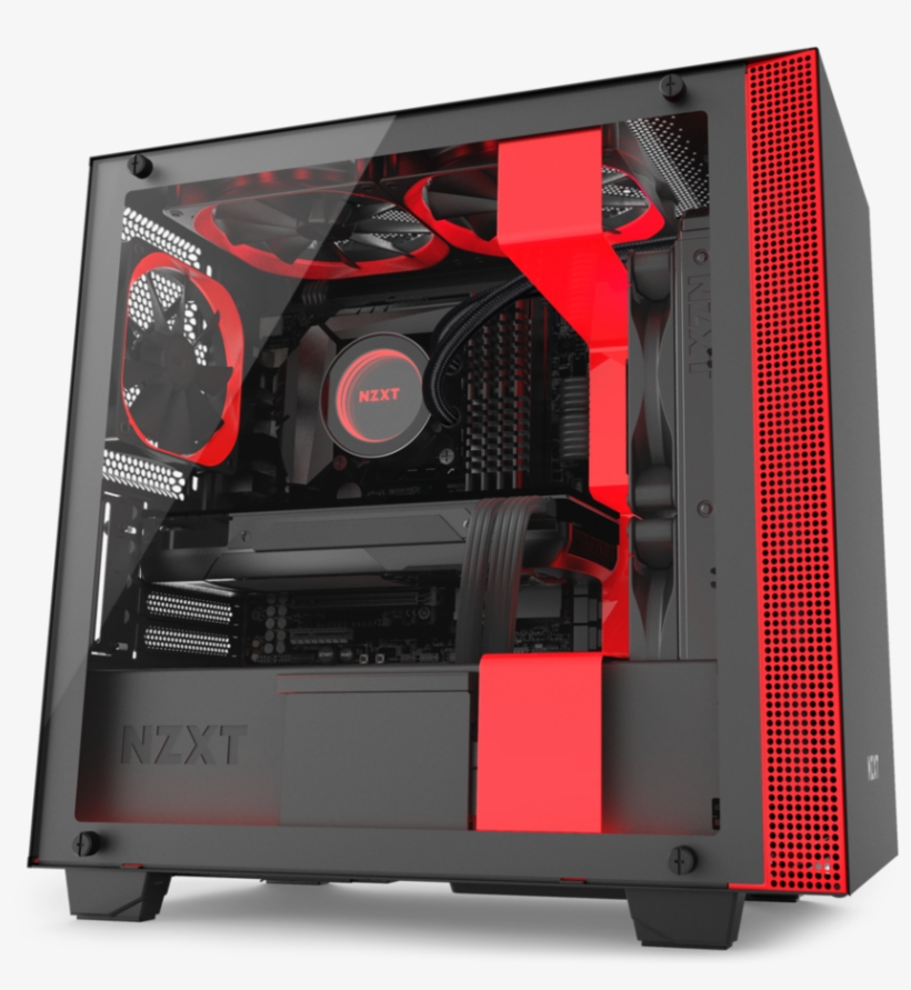 Nzxt H500 Black And Red, transparent png download