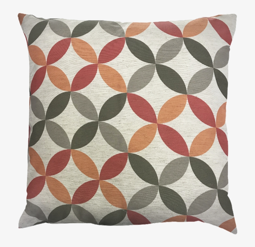 Capa Linho Premium Circulo Laranja/vermelho Cp-a802 - Red, transparent png download