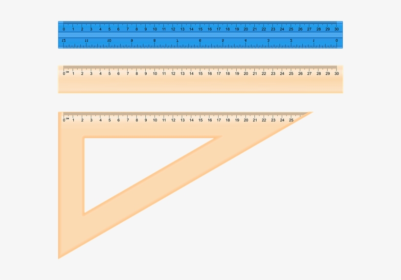 The Ruler, Setsquare, Centimeter, Measure, School - 20 Picture Of Parallel Lines In School Supply, transparent png download