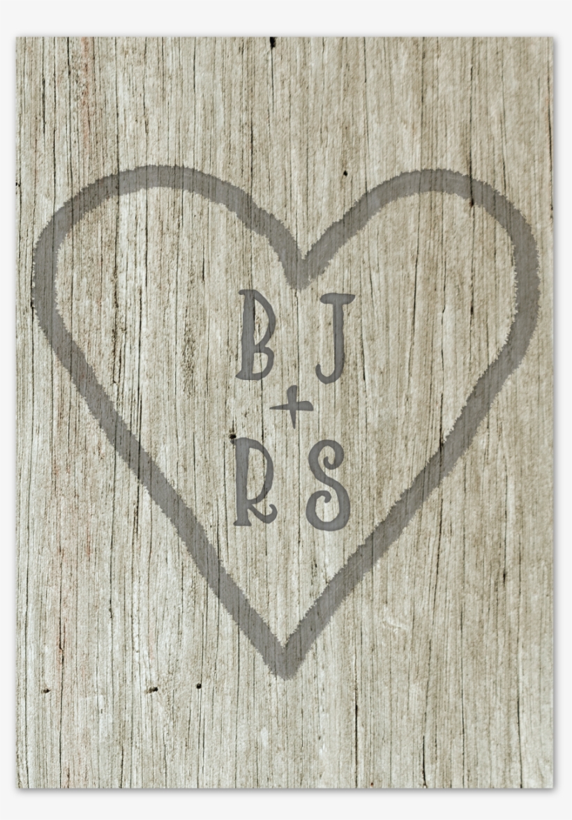 Carved In Wood Wedding Invitation - Paper, transparent png download