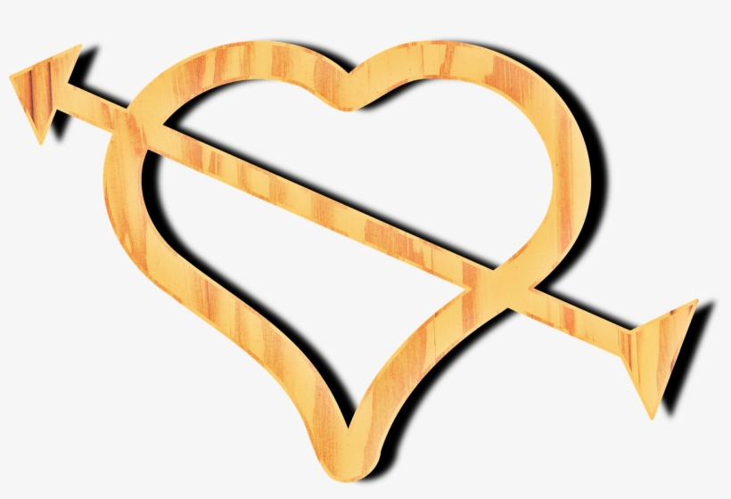 Heart Wood Texture Arrow - Romance, transparent png download
