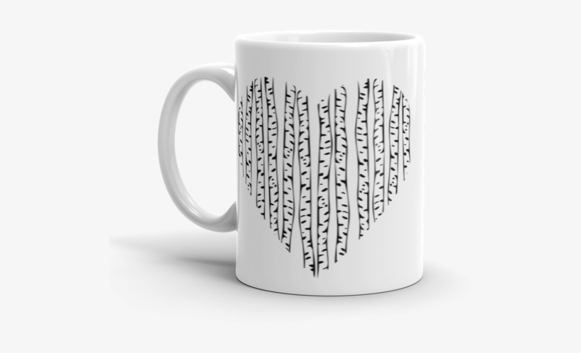 Birch Wood Heart Mug - Mug, transparent png download