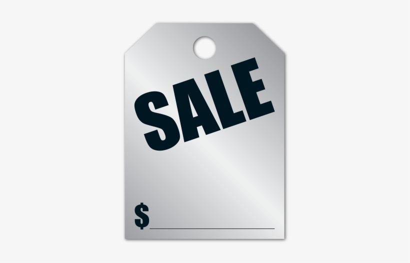 280 Mirror Hang Tags "sale" Silver And Black Imprint - Mirror Hang Tags - Fl Yellow - Sale, transparent png download