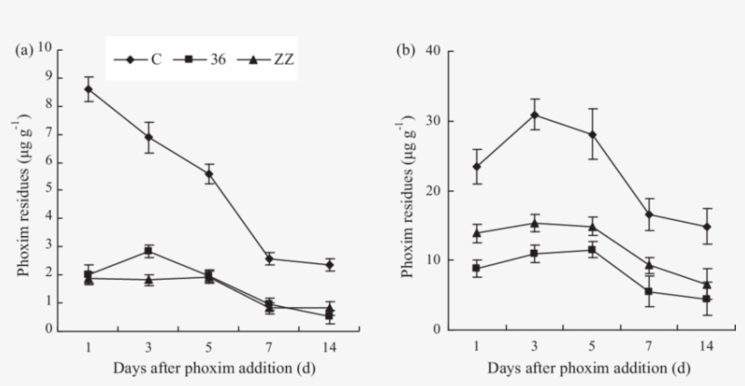 Phoxim Residues In Green Onion Shoots (a) And Roots - Diagram, transparent png download