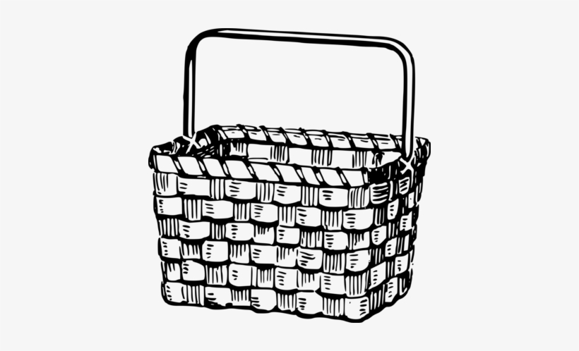 Empty Apple Basket Clip Art - Woven Basket Clip Art, transparent png download