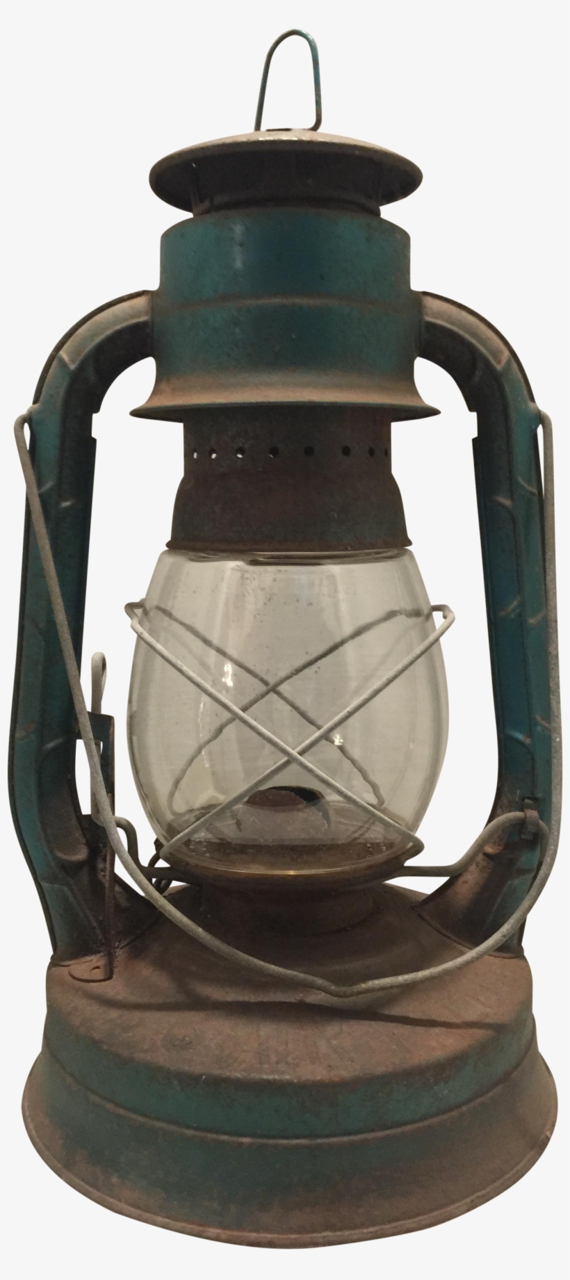 Vintage Dietz Turquoise & Rust Lantern - Lantern, transparent png download
