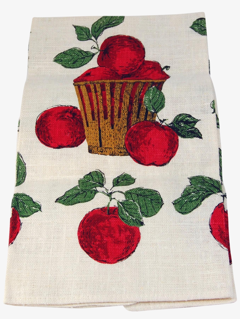 Vintage Tea Towel Apple Basket Kay Dee Crisp Linen - Mcintosh, transparent png download