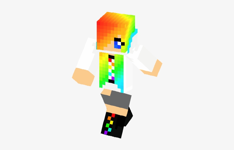 Hot Cute Rainbow Hoddie Girl Skin - Skin, transparent png download