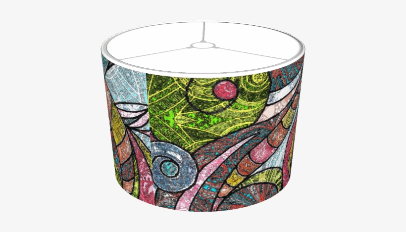Drawing Floral Zentangle - Lampshade, transparent png download