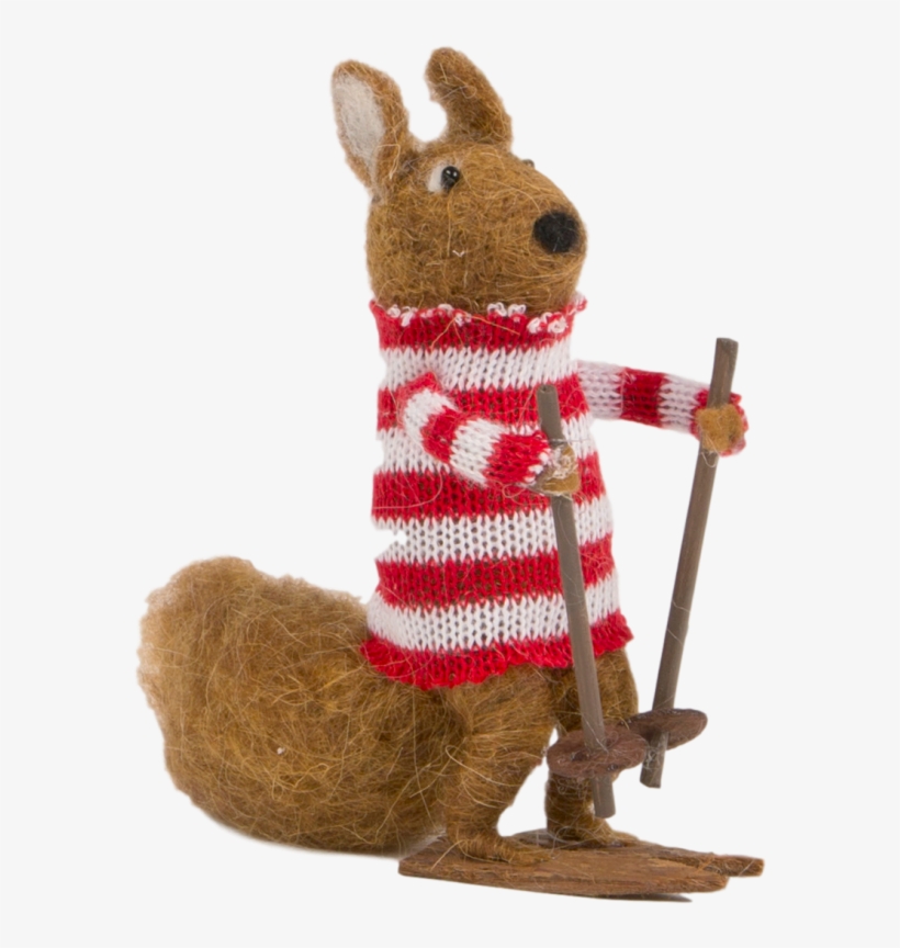 Sass And Belle Felt Skiing Squirrel Christmas Tree - Felt Skiing Squirrel Christmas Decoration, transparent png download