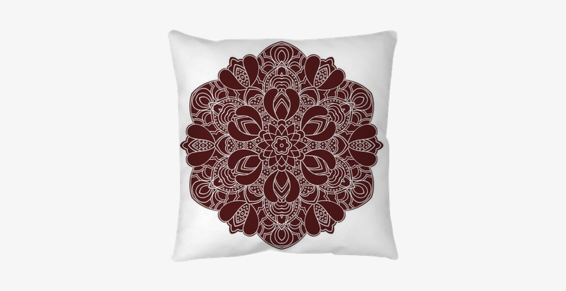 Hand Drawing Zentangle Mandala Element In Marsala Color - Drawing, transparent png download