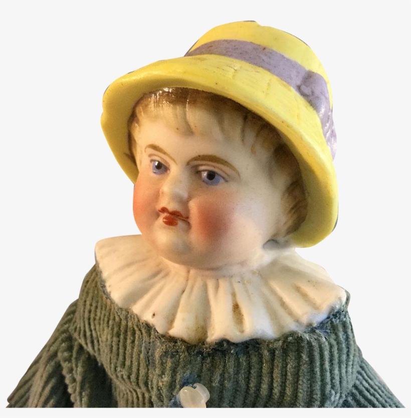 9" Parian Bonnet Doll Straw Hat ~ Antique Head Replaced - Doll, transparent png download