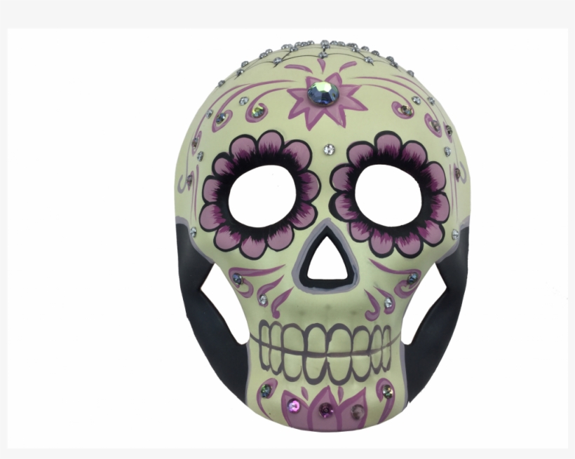 Rhinstone Cob Web Pink Full Face - Skull, transparent png download