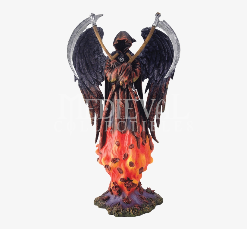Flaming Reaper Statue - 10.5 Inch Hand Painted Resin Grim Reaper, transparent png download