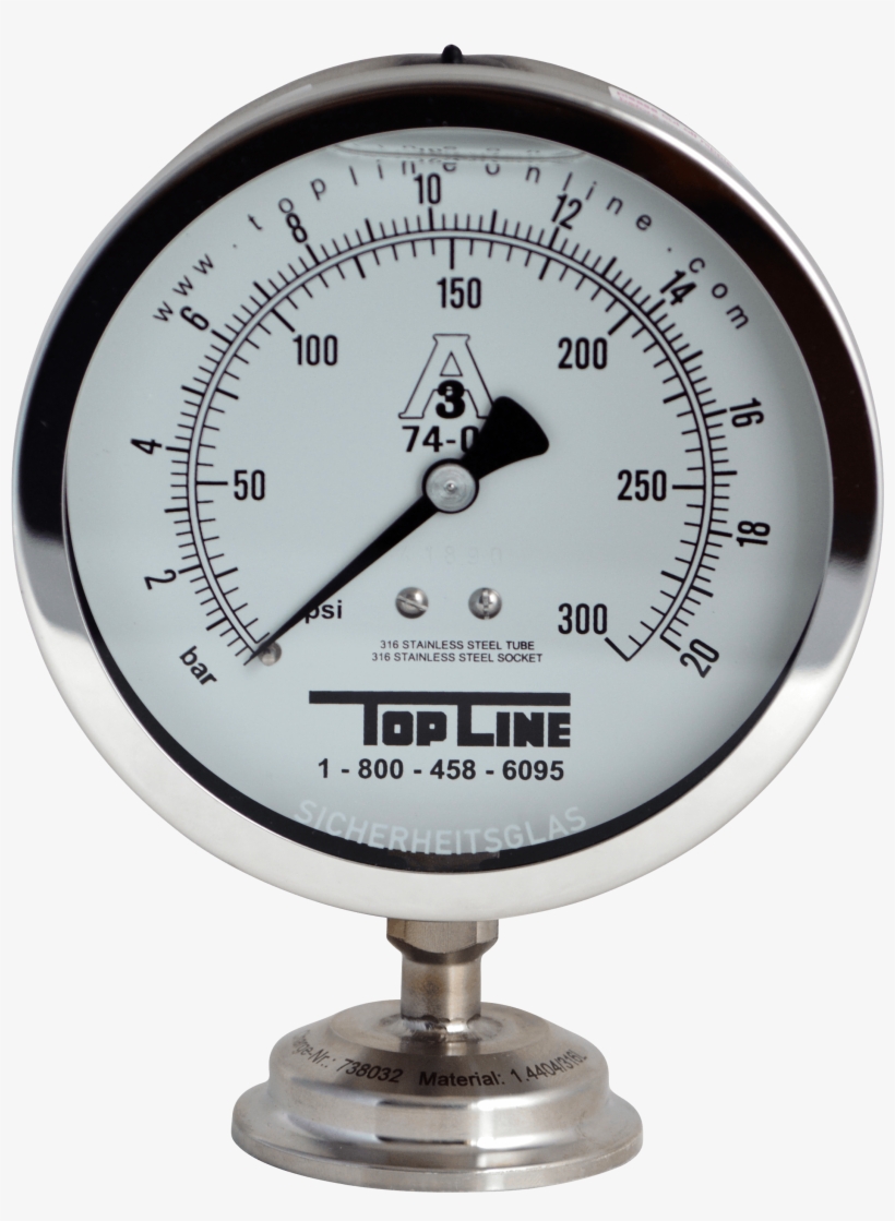 Sanitary Pressure Gauges - Gauge, transparent png download