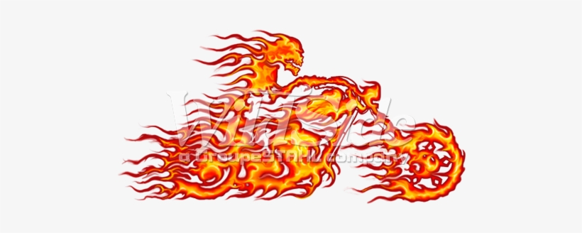 Flaming Motorcycle - Flame Biker Motorcycle Graphic Halloween Gift White, transparent png download