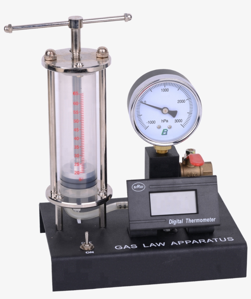 Boyle's Law Apparatus With Pressure Guage And Thermometer - Thermometer, transparent png download