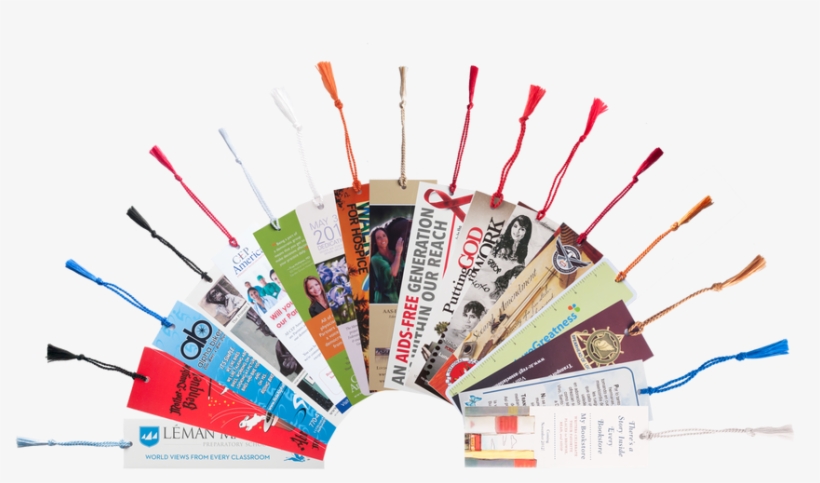 2" X 6" Economy 14pt Custom Bookmarks With Floss Tassels - Economy Bookmark Full Color 14 Point W/floss Tasse, transparent png download