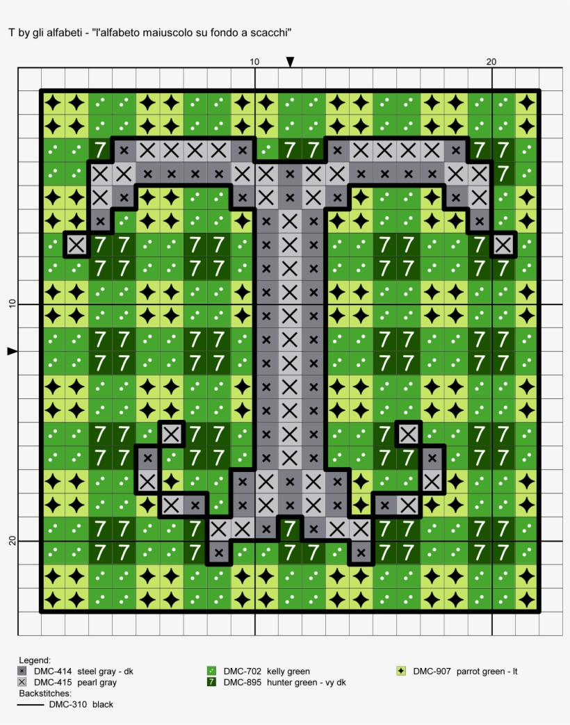 Uppercase Alphabet On Checkered Background Cross Stitch - Cross-stitch, transparent png download