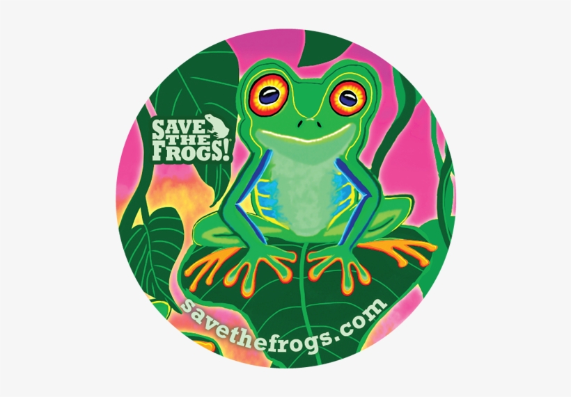 Sticker Gustafson Pink Green - Save The Frogs, transparent png download