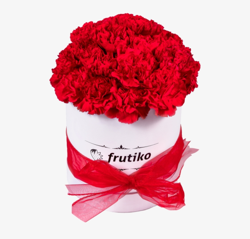 Red Carnations White Oval Box - Cardboard Box, transparent png download