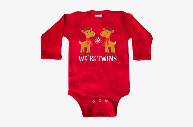 Cute Reindeer With We're Twins Quote On A Long Sleeve - Inktastic My Grandma Loves Me Teddy Bear Long Sleeve, transparent png download