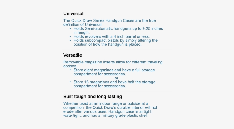 6 Pack Handgun Case Features & Benefits - Handgun, transparent png download