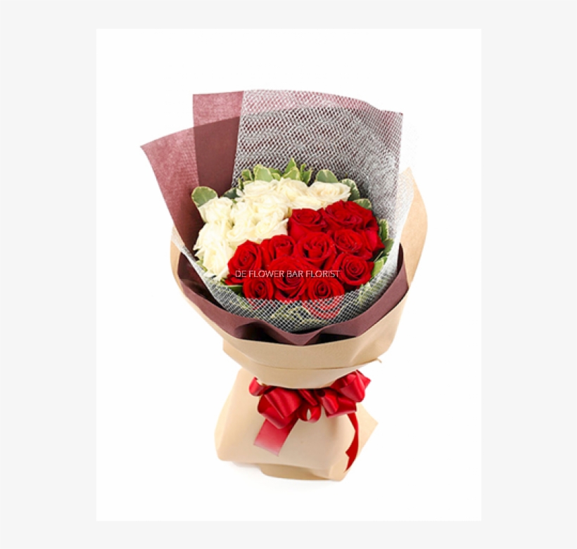 Bouquet Of White Roses With Teddy, transparent png download