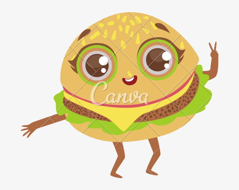 Food Clipart Hamburger Drawing Sandwich Sandwich Dibujo - Sandwich Animado, transparent png download