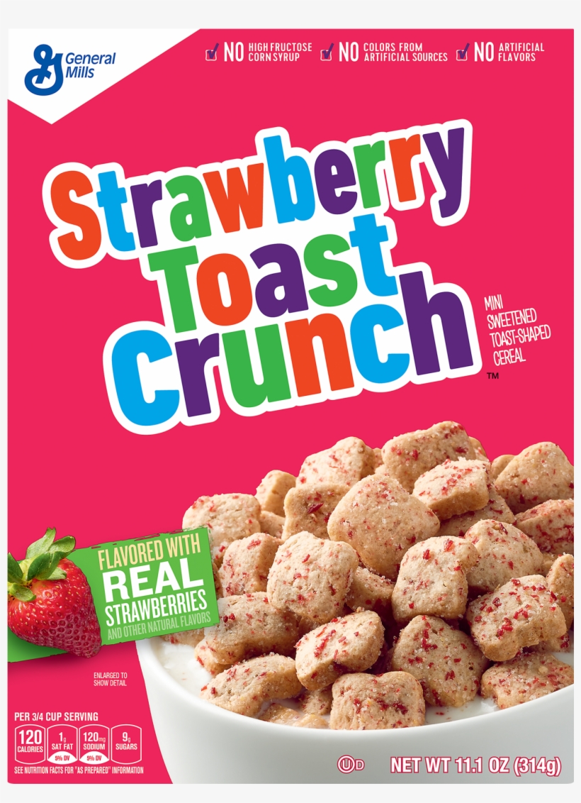 Strawberry Tiny Toast Cereal, Fruit Flavored Cereal, - Strawberry Cinnamon Toast Crunch, transparent png download