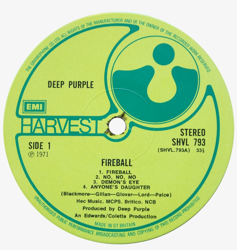 Shvl 793 Label Alt - Deep Purple In Rock Lp, transparent png download