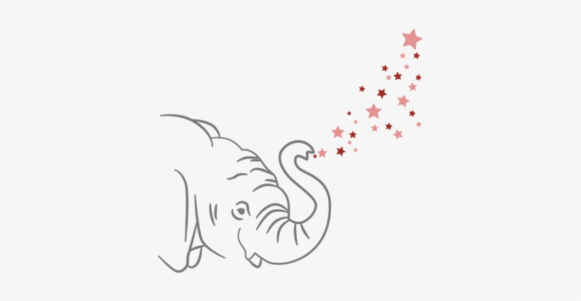 Elephant Trunk Blowing Stars Wall Sticker - Wallpaper, transparent png download