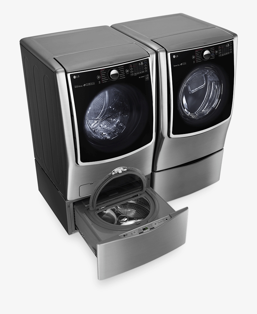 Washer And Dryer - Lg Black Stainless Washer And Dryer, transparent png download