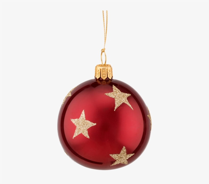 Christmas Ball Ornament With Golden Stars, 6 Cm - Division, transparent png download