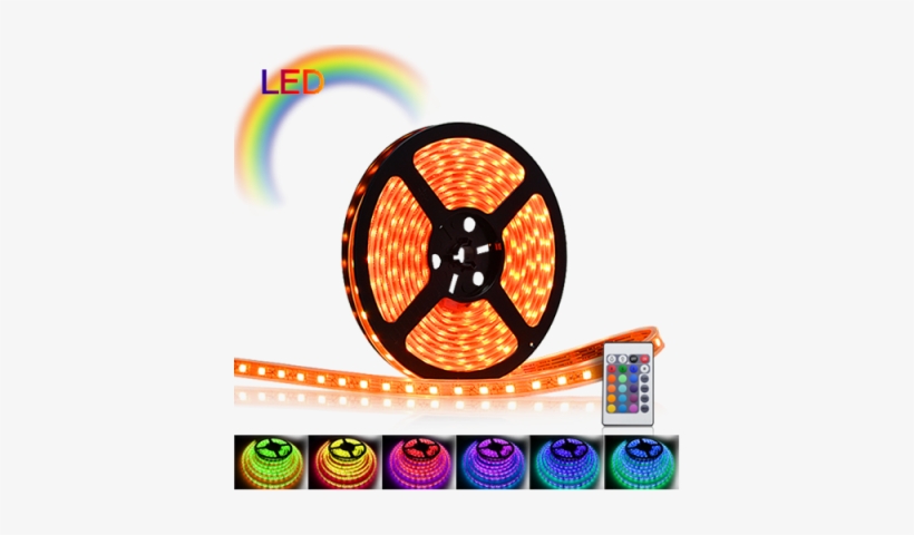 7m Flexible Multi-color Led Light Strip - Flexible Multicolor Stick-on Led Strip - Indoor Splashproof,, transparent png download