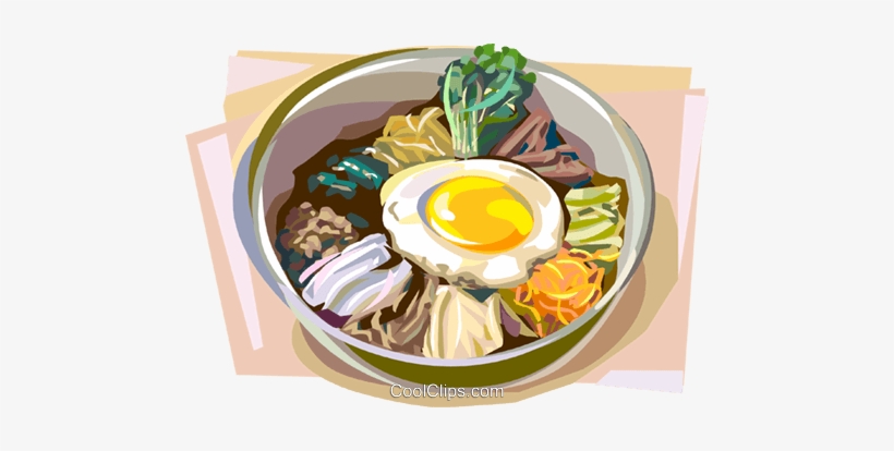 Korean Bibimbap Royalty Free Vector Clip Art Illustration - Korean Food Clipart Png, transparent png download