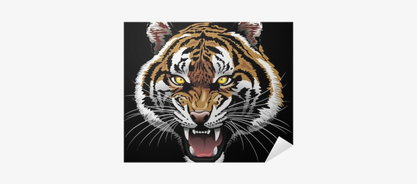 Tiger Roar Canvas Print - Small By Bluedarkart, transparent png download